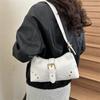 New Designer Buckle Armpit Bag Vintage Y2k Rivet Shoulder Bag Gothic Pu Leather Spicy Girl Hobo Handbag For Women