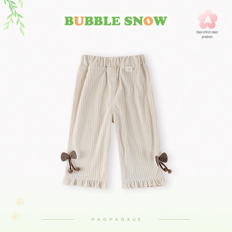 Stylish Girls Wide-Leg Casual Pants for Spring and Autumn 90 cm