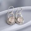 Natural Rose Quartz Gemstone 925 Sterling Silver Handmade Dangle Earrings 1.30" EE-63-22