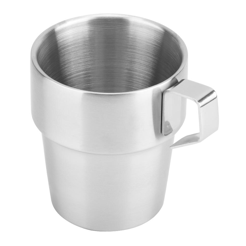 4 ks Nerezový Odolný Hrnček na Kávu s Držiakom na Hrnčeky pre Domáce Použitie v Kaviarni