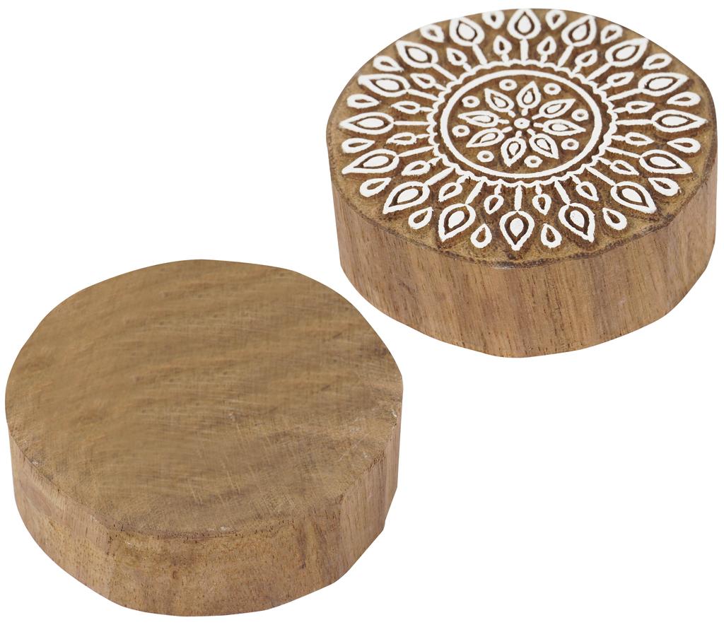 IBA Indianbeautifulart Textile Printing Block Asian Mandala Hand Carved Wooden Stamp Wood Block Printing Textile Stamps For Fabric  Pottery Blocks-3