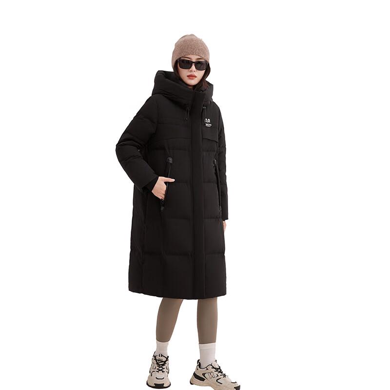 YAYA Women's 2024 Fall/Winter Long Hooded Down Jacket