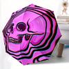 1pc Skull Waves Automatic Folding Umbrella Portable Collapsible Design, 8-Rib Iron Frame, Durable Fabric, All-Season Casual Outdoor 182