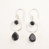 Pear Natural Black Onyx 925 Silver Anniversary Gift Dangling Earrings Jewelry EE-140-7