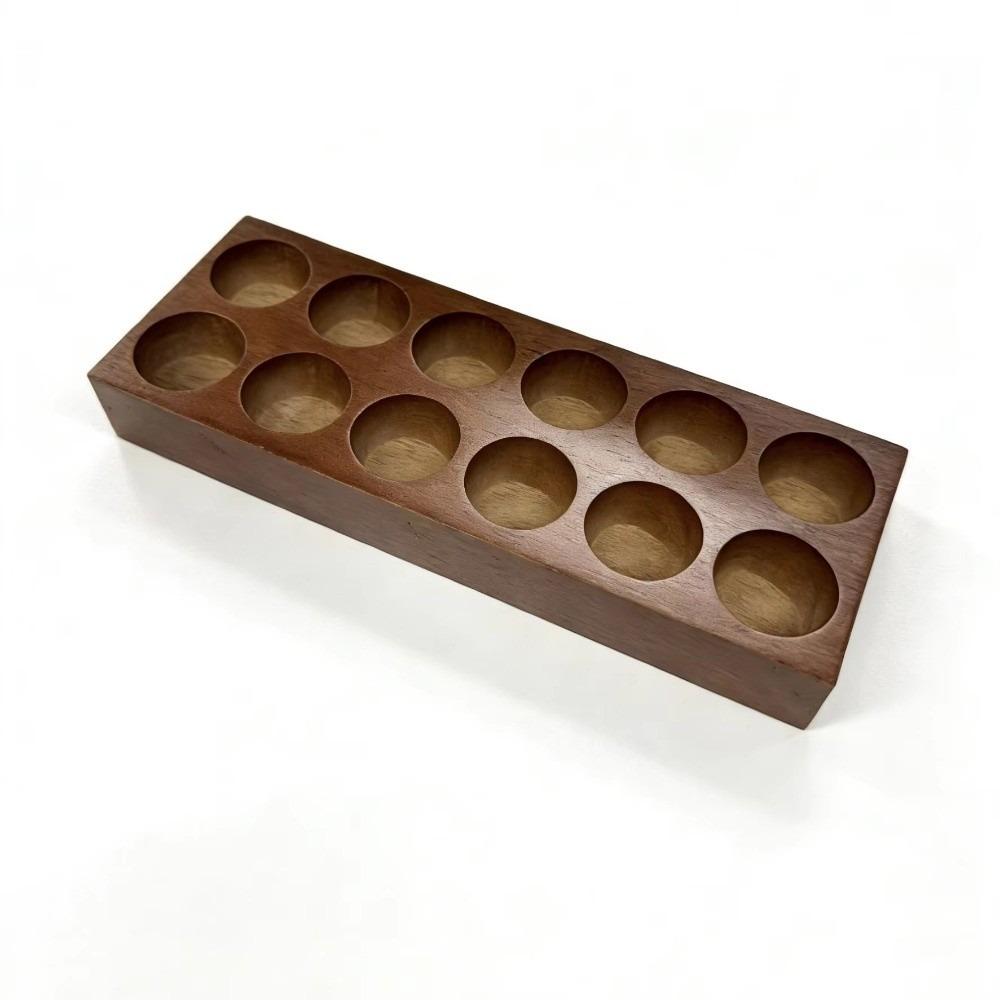 Heavy-Duty Essential Oil Bottle Rack 6 or 12-Slot Natural Wood Perfumes Stand Multi-Purpose Large Capacity Desktop Display Rack