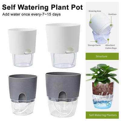 Blumentopf mit Drainagelöchern Wassereinfüllöffnung Automatischer Selbstbewässerung Hydroponischer Blumentopf Transparenter Sockel Hydroponisch