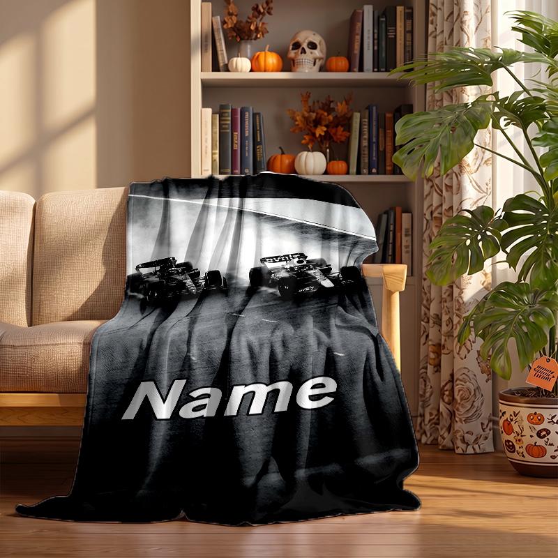 F1 Custom Flannel Blankets Soft Warm Cozy Throws for Home Decor Holiday Gifts