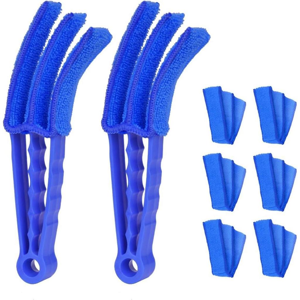 Removable Washable Dusting and Slit Cleaning Brush Set for Air Conditioner Vents, Blinds, and Windows