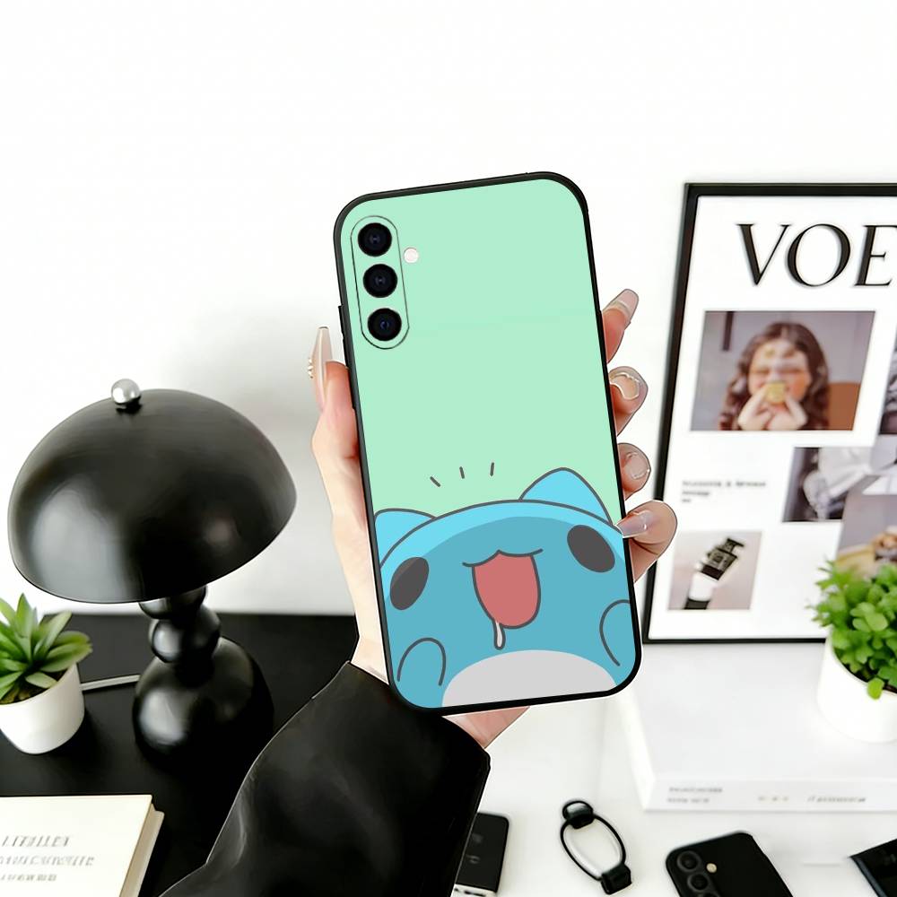 C-Capoo Kawaii B-Bugcat Phone Case Black Silicone Soft For Samsung Galaxy A73,A72,A71,A70,A53,A52,A51