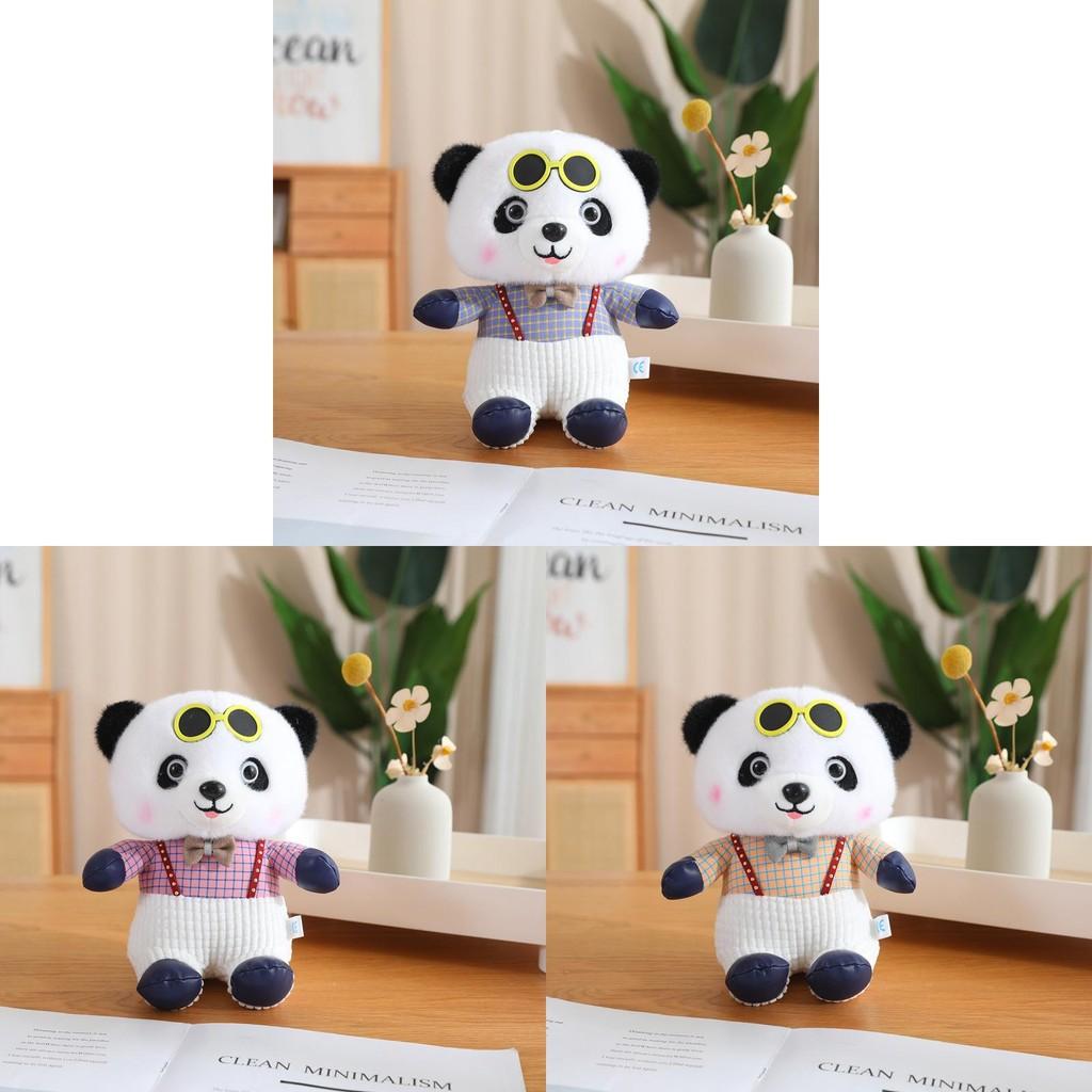 Panda Adorable Plush Toy With Bow Tie Sunglasses Stuffed Animal Gift Perfect