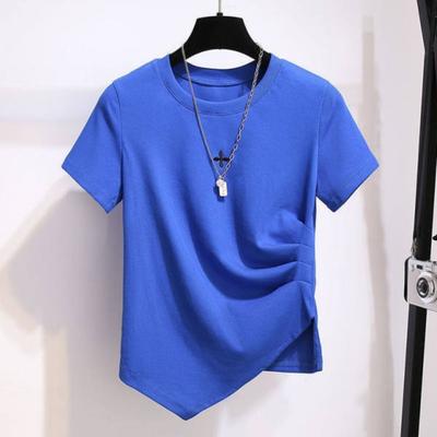 Sommar Ny Oregelbunden T-shirt Dam Kortärmad Topp Dam