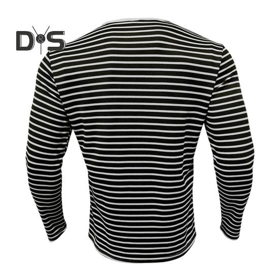 Fall Spring Men Top V Neck Striped Print Color Matching Long Sleeves Pullover Mid Length Casual Daily Wear Work Shirt