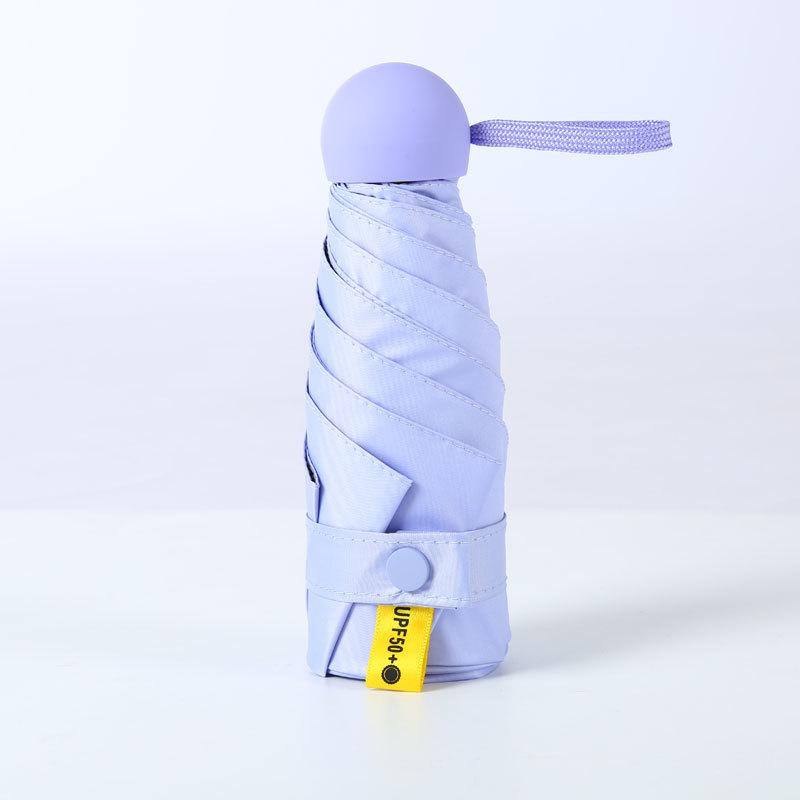 1pc-Small Folding Umbrella Rain Mini Pocket Girl's UV Resistant Waterproof Portable Travel Women's Umbrella