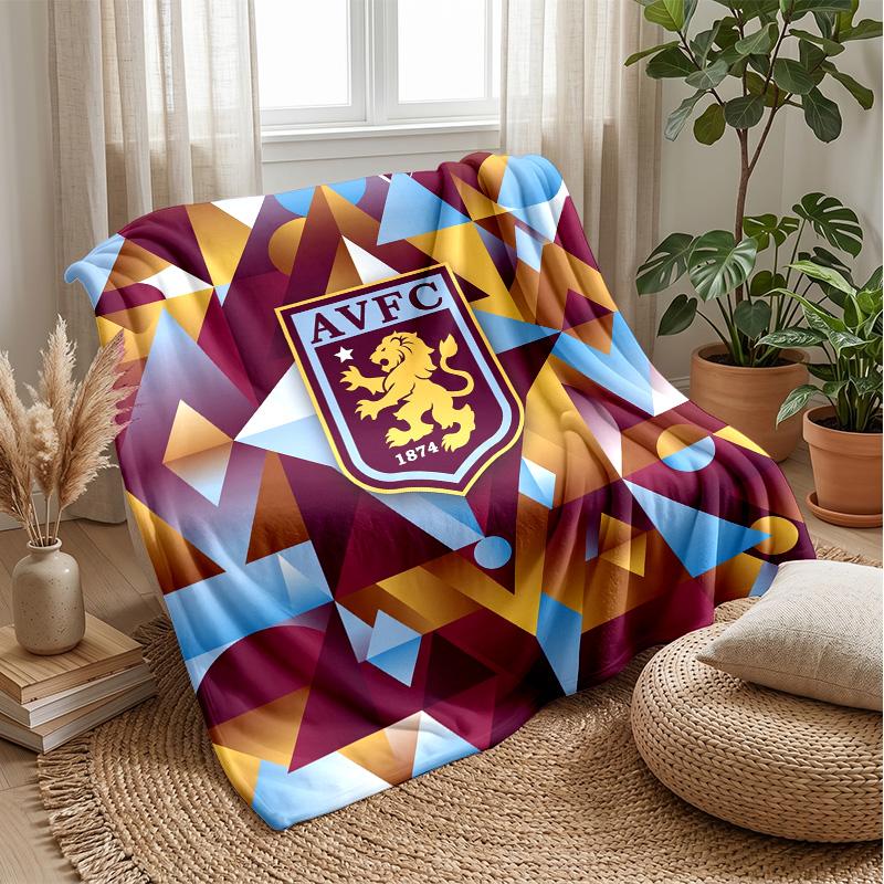 Coperta in Flanella con Stampa Aston Villa, Morbida Calda Leggera Coperta da Divano Letto Campeggio