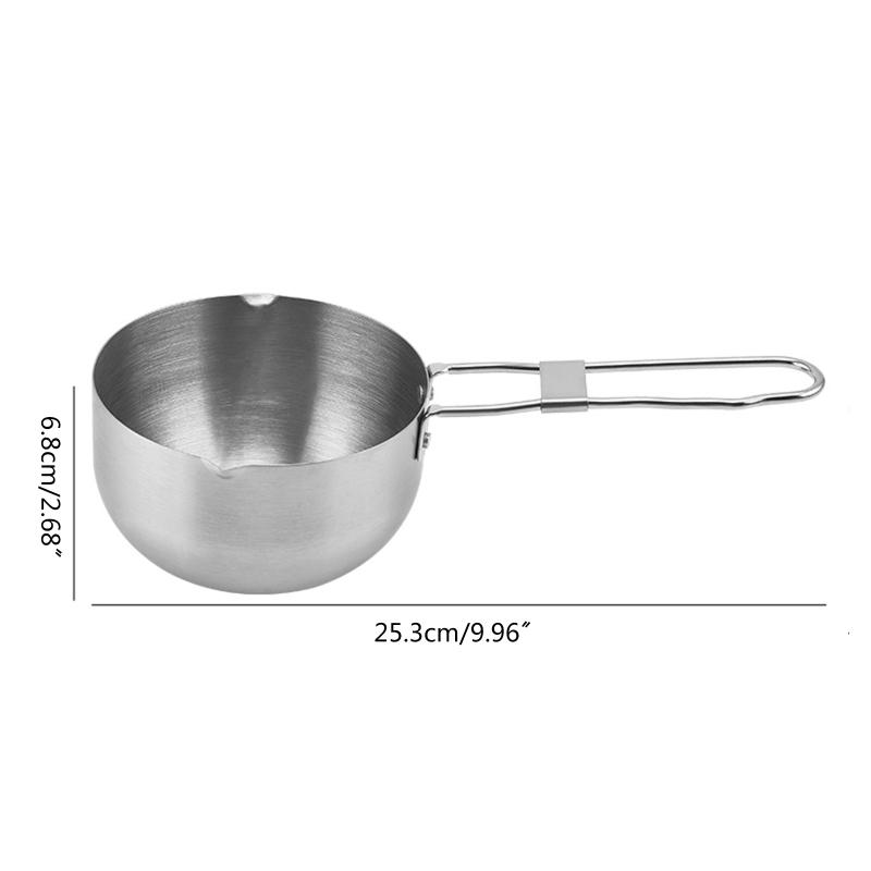 Milk Pan with Two Side Spouts 25.3cm/10-inch Instant Noodle Pan Stainless Steel Pan for Camping Outdoor Large Capacity
