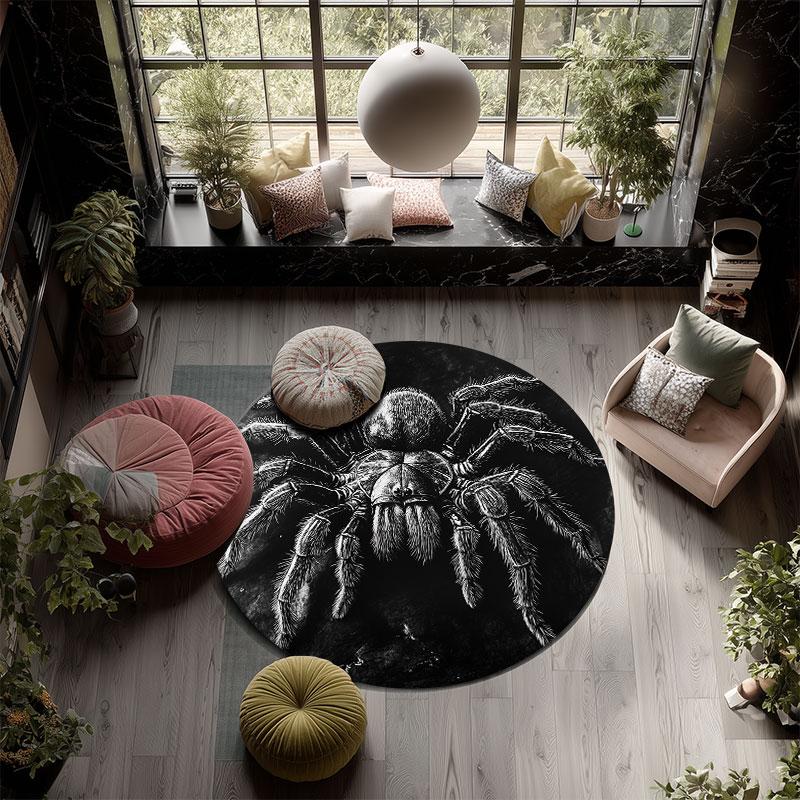 Spider pattern round rug,Carpet Rug for Living Room Bedroom Playroom ,Non-slip Floor Mat,Holiday Gifts and Birthday Gifts.