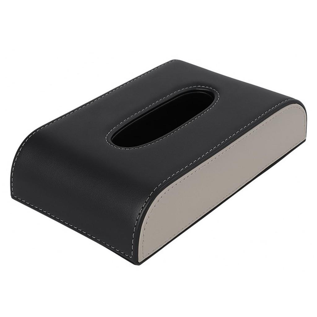 Ideamall Car Tissue Case, Car Accessories, Convenient Car Visor, PU Leather (Black X Gray)