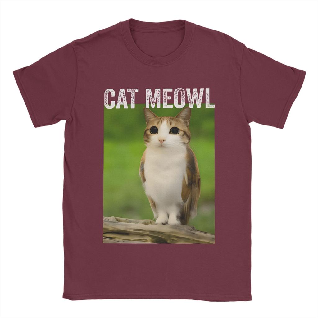 Cat Meowl Cat Owl For Animal And Pet Owners T Shirt Summer Harajuku TShirts Men 100 Cotton Comfortable Oversize Clothes Tshirt