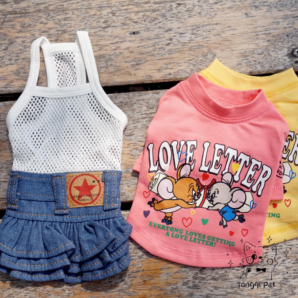 Pet Dog Denim Mesh Skirt: Cotton, Versatile, for Small Breeds