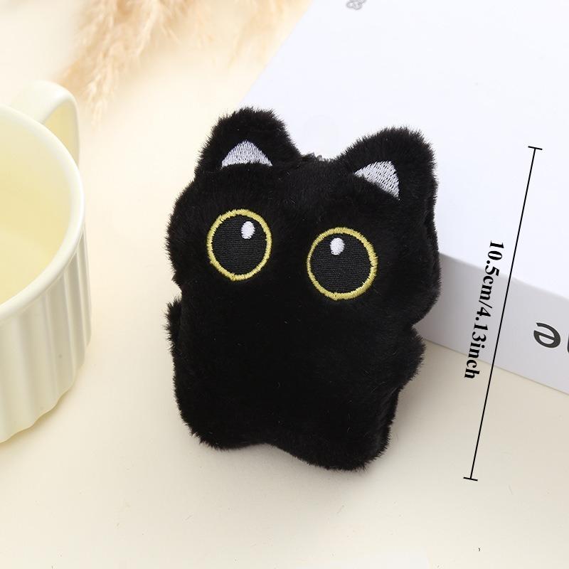 1PCS SCute Big-eyed Black Cat Squeaking Interactive Cat Toy
