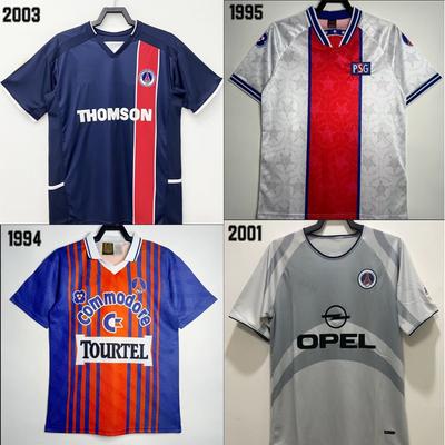 Maillot de Football Rétro Ball Paris Saint-Germain Version Thaïlandaise Marchandise A Domicile Extérieur Manches Courtes Homme