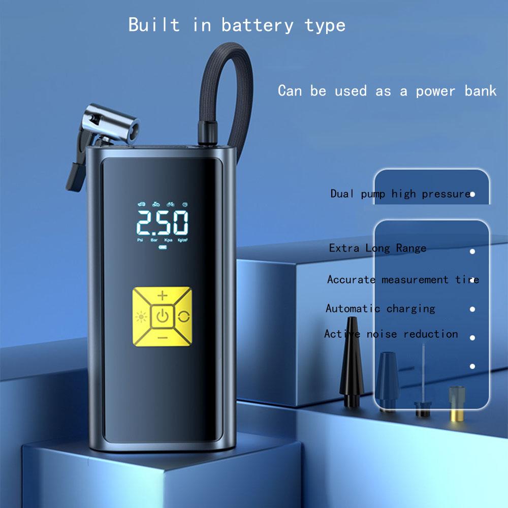 DC 7.4V 60W 150PSI Mini Car Mounted Inflation Pump Electric Hand-held Wireless Charging Digital Display Tire Pump