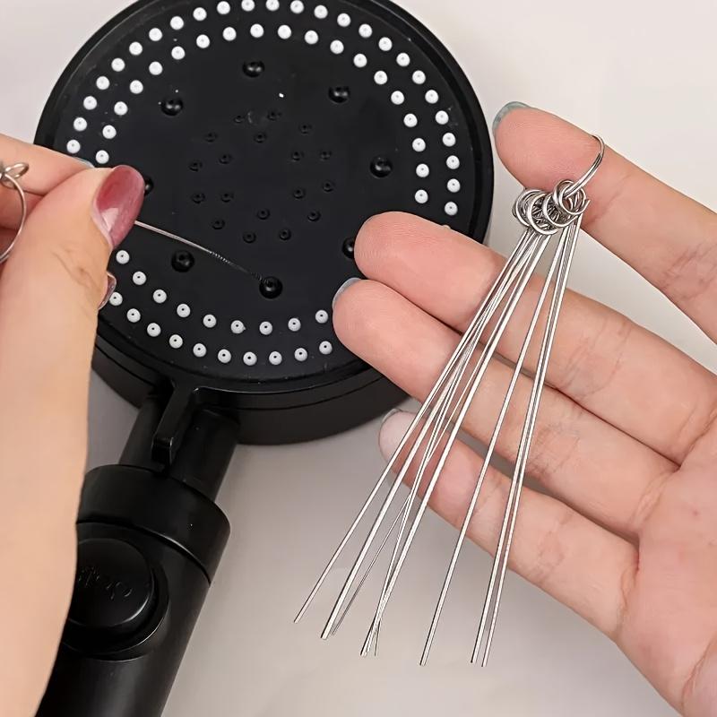 10PCS Stainless Steel Shower Head Cleaner Needles Set - Manual Non-Electric Clog Remover for Household & Outdoor Use