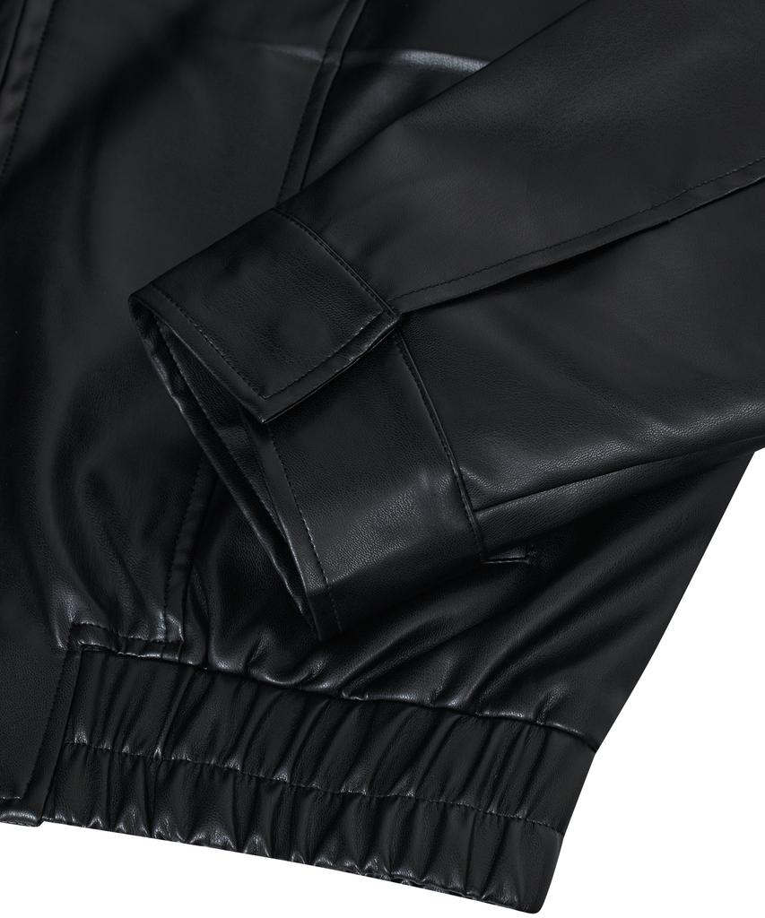 Standarderror 87-Stan062 Layer Line Leather Blouson Jacket Black