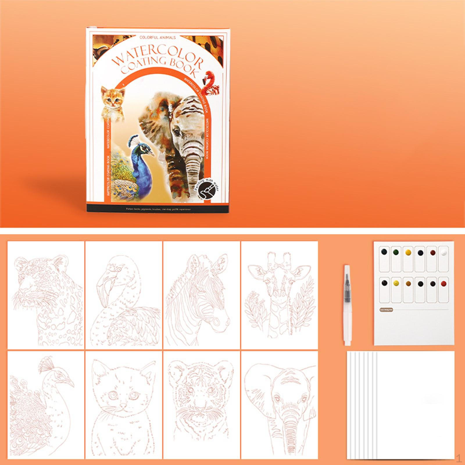 Акварельная Краска Книга Набор Водных Красок Обучающая Игрушка DIY Крафт Раскраска — фото 14