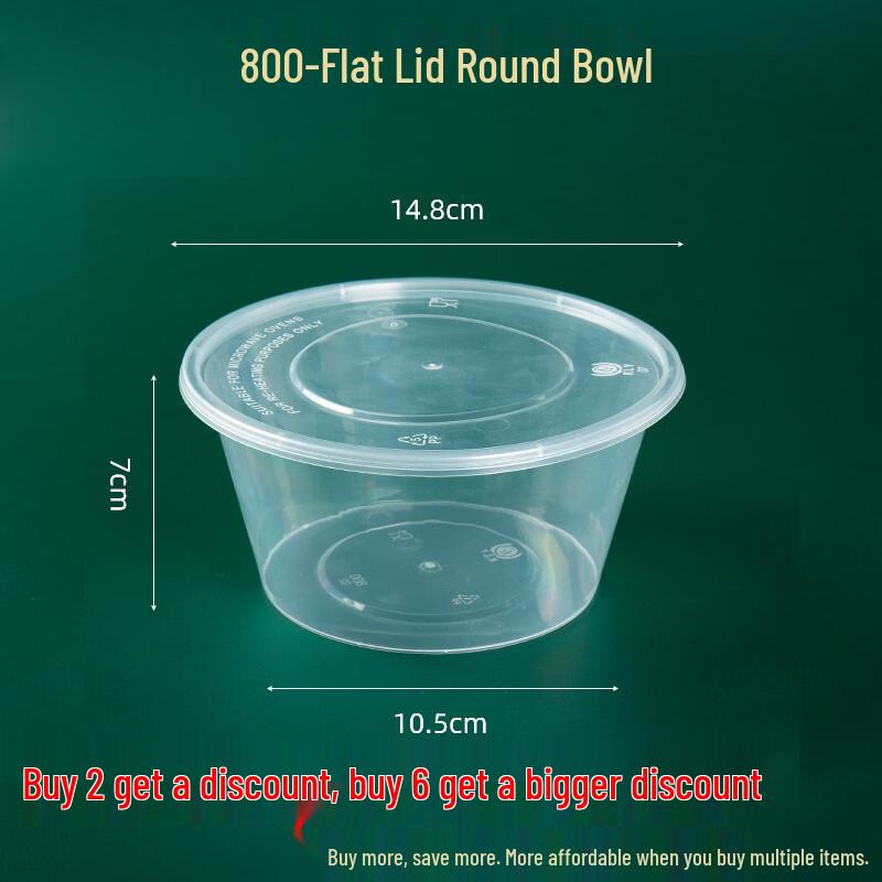 

Disposable Round Plastic Takeaway Bowl with Lid