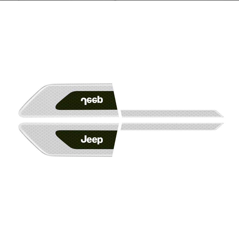 2Pcs Car Reflective Logo Side Body Fender Safety Warning Stickers For Jeep Compass Grand Cherokee Wrangler JK Gladiator Renegade