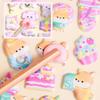 Set of 4 Pinchable 3D PVC for Kids and Decorate Your Phone Reward Craft Supplies Soft, Stickers, Material, Cute, Girls, DIY, Case, Diary, Stickers,