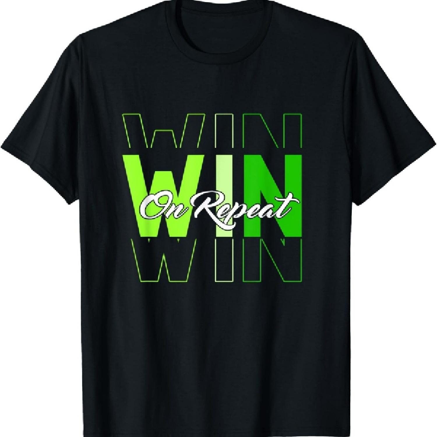 Green Win On Repeat Green Graphic T-Shirt XXXXXL чёрный