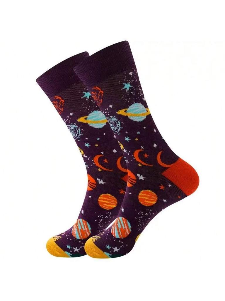 Colorful Men's Socks Harajuku Colorful Happy Funny Symbol International Chess Geometric Formula Sock Christmas Gift