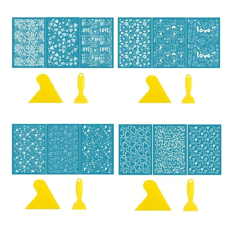 Heart Silk Screen Stencil Clay Silkscreen Print for DIY Printing Earring Scraper