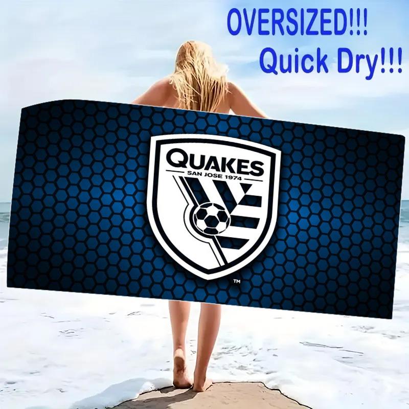 San Jose Earthquakes Print Beach Towel, Large Soft Quick Dry Towel for Beach Camping Swimming