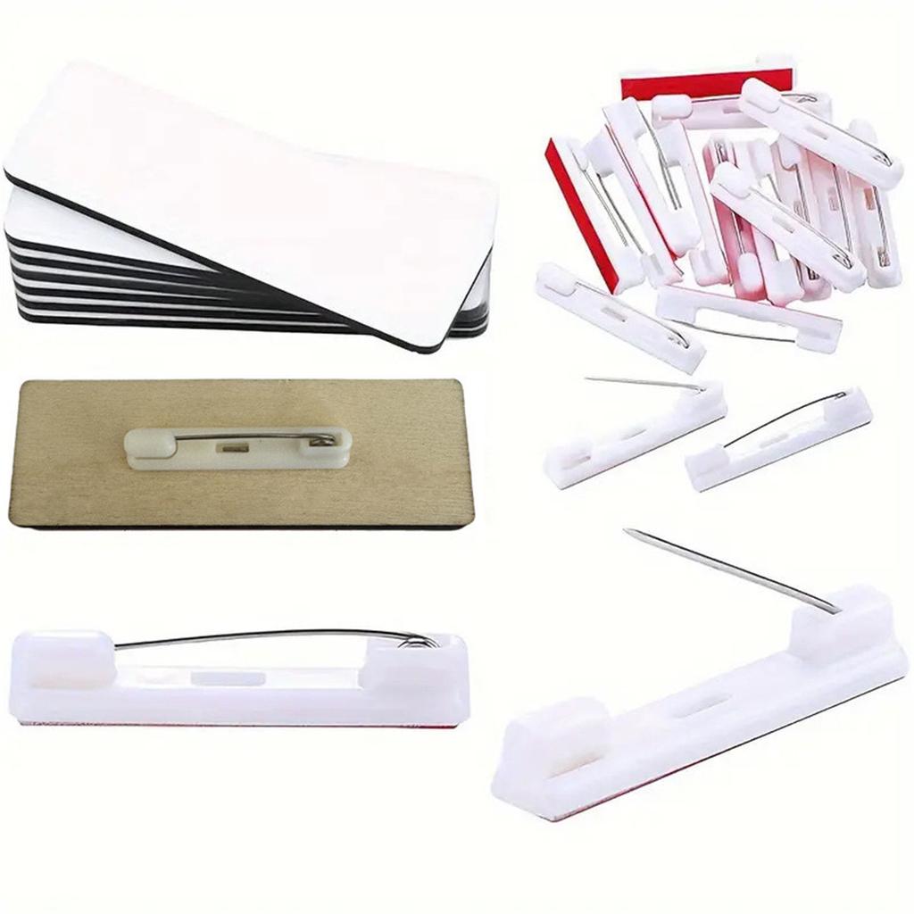Sublimation Name Tag DIY Blank ID Name Badge With Round Corners Pin Custom Personalized Name Tag For School