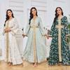 Women's Evening Gown: Stylish Long Dress Featuring Textured Floral Patterns and Gold Foil Accents