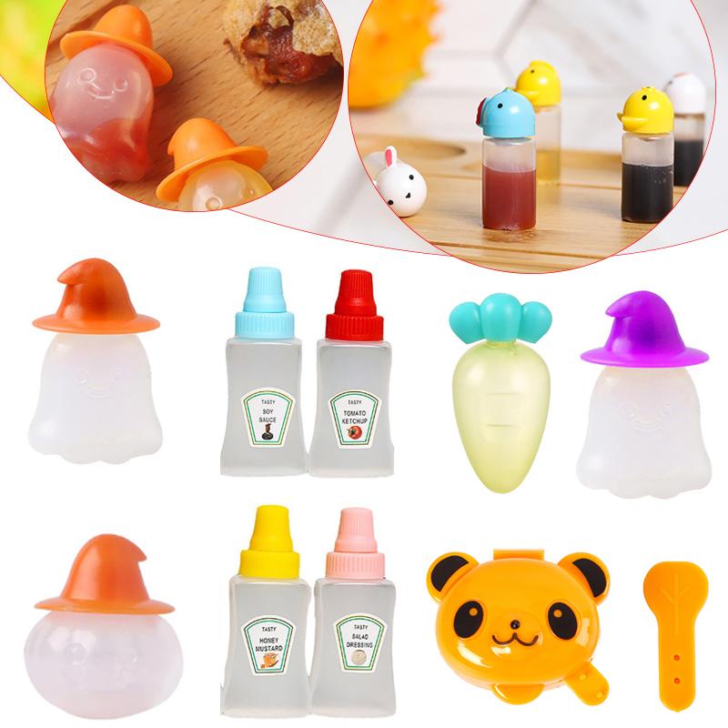 Mini Lunch Box Accessories Cute Pattern Sauce Box Squeeze Bottle Cartoon Tomato Honey Condiment Container For Kids