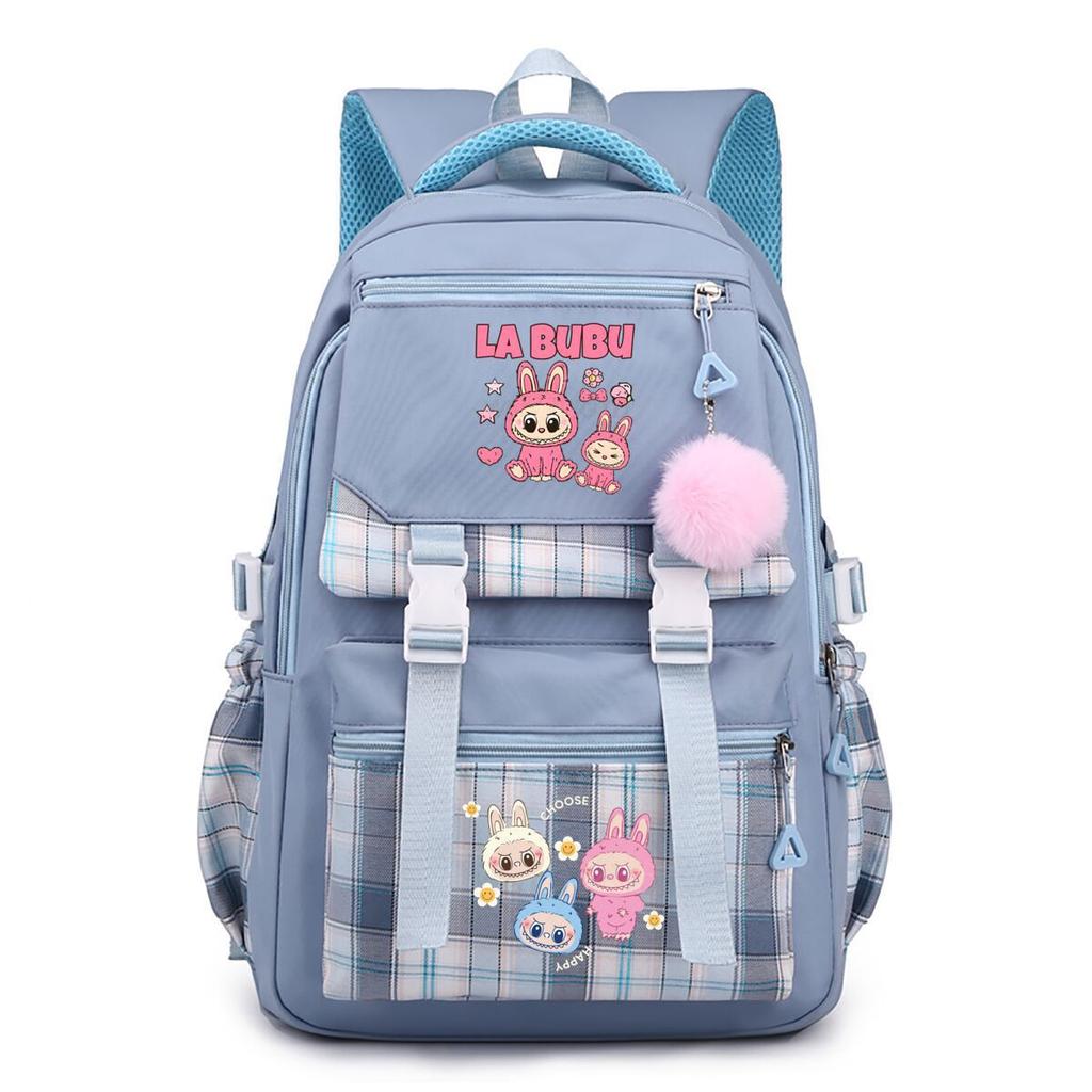 New Trend Labubu Printed Backpack Junior High School High School Student Large Capacity Student School Bag