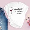 Rotweinglas Muster Reine Baumwolle Bedruckt Unisex und Damen Mode Trend T-Shirt Neu Personalisiert Rundhals Lässiges T-Shirt