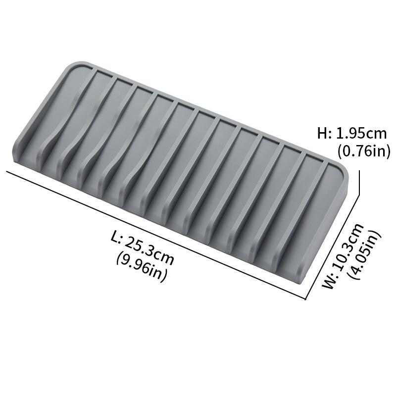 

Силиконовые самоосушающиеся мыльницы Подушка для посуды Противоскользящий поддон для раковины Мыльница Подушка для сушки посуды Коврик для слива раковины серый