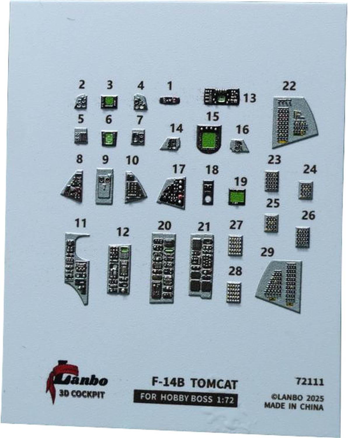 

Lambo Models 1/72 F-14B Interior 3D Decal (for Hobby Boss) Plastic Model Decal LNB72111 (Airplane)
