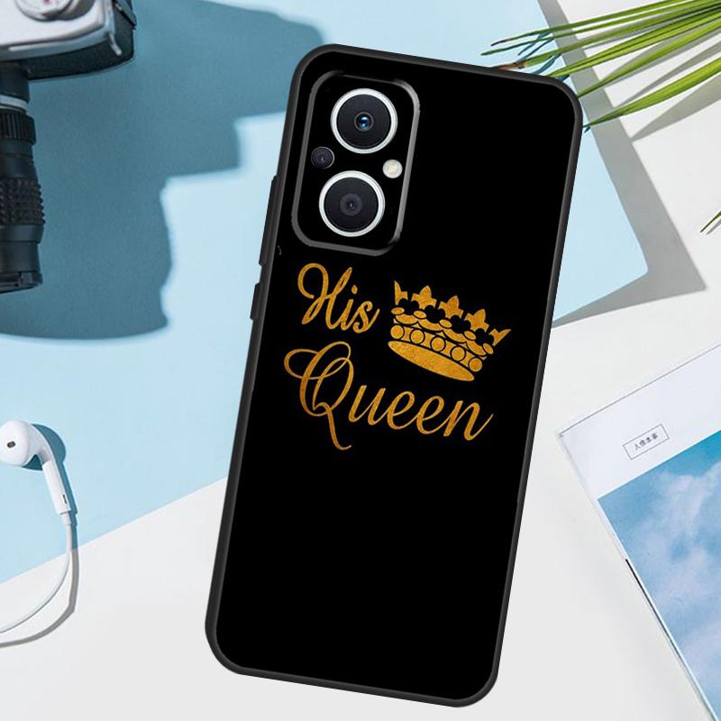 King Queen Couple Lovers Cover For OPPO Reno 12 F 13F 14F 11F 10 11 13 14 Pro 7 8 Lite OPPO Find X9 X5 X6 X8 Pro Case