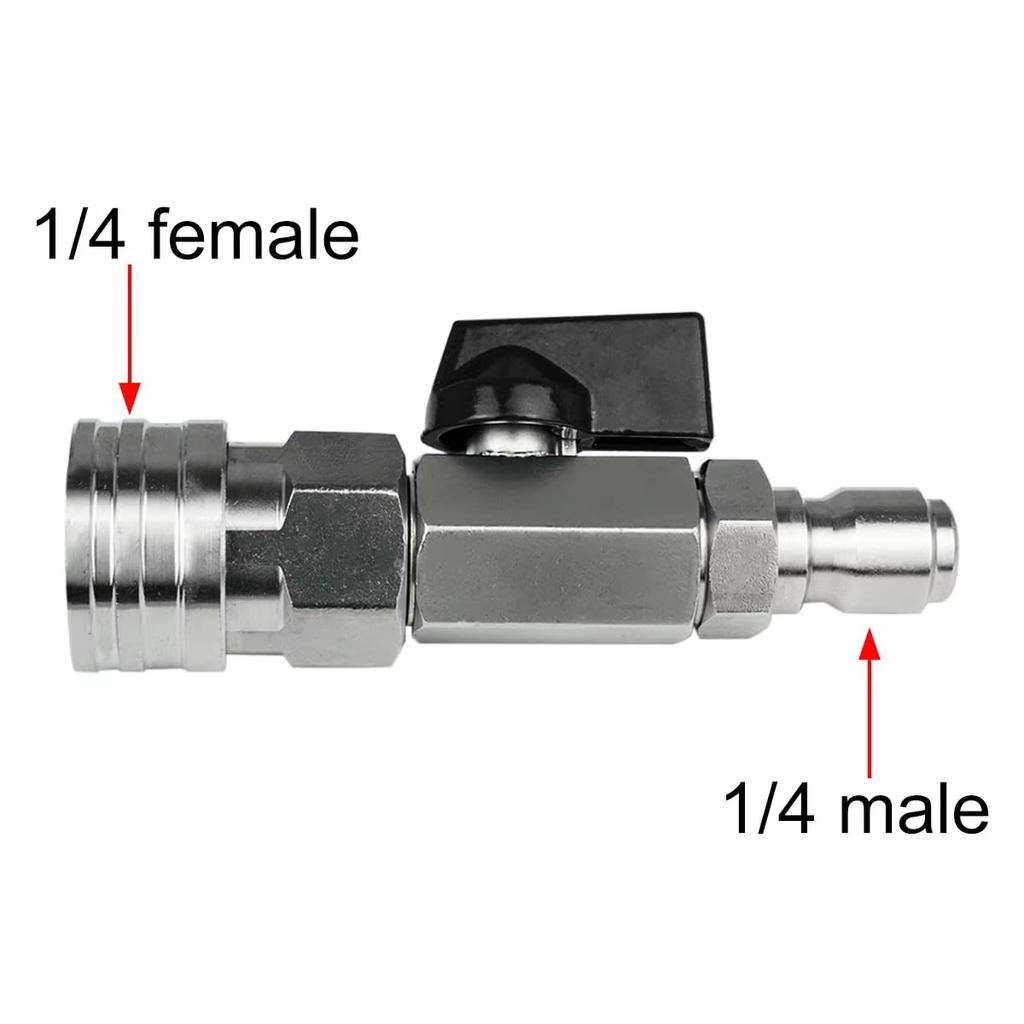 Heavy-Duty Ball Valve Kit for Pressure Washer 1/4" & M22-14mm Quick Connect SS 4500 PSI, Leak & Rust Proof Easy to Install