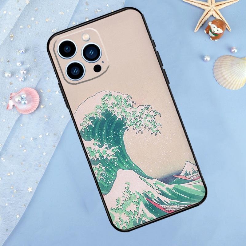Japanese Great Wave of Kanagawa Phone Case For iPhone 14 13 12 11 15 16 Pro Max 7 8 Plus XR X XS Max 12 13 Mini Cover Case