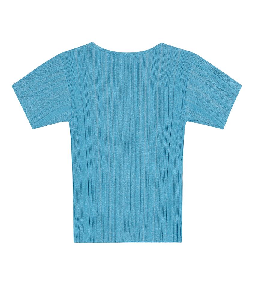 Taibseobiseu Ribbed Bottom Slit Top [Blue]