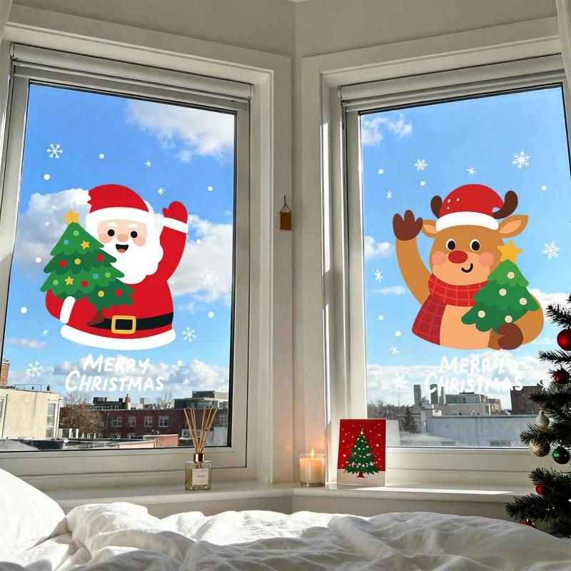 Christmas Santa Decoration Window Shop Static Electricity Glass Stickers, Door Stickers, Scene Setup Window Flowers Stickers