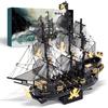 Piececool 3D Black Pearl Sailing Pirate Metallic Nano 3D Metal Assembly No Glue Difficulty Level 5 Ornament Puzzle (Special Edition) Ship, Ship,