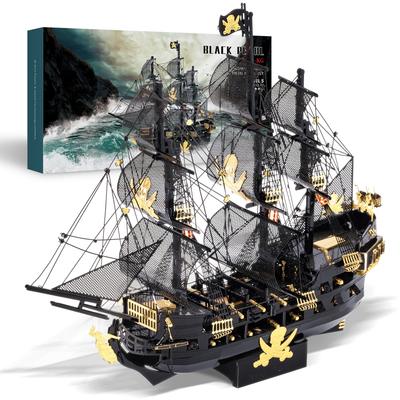 Piececool 3D Puzzle: Black Pearl (Special Edition) Sailing Ship, Pirate Ship, Metallic Nano Puzzle, 3D Metal Puzzle, Assembly Required, No Glue Needed